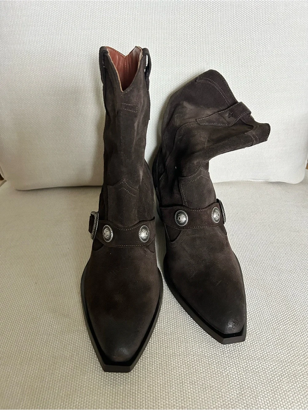 New Free People Lady Lonestar Western Suede Boots - Picture 9 of 9